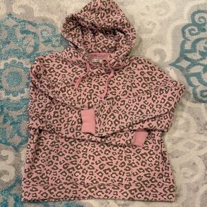 UGG Pink and Olive Leopard Print Hooded Pullover